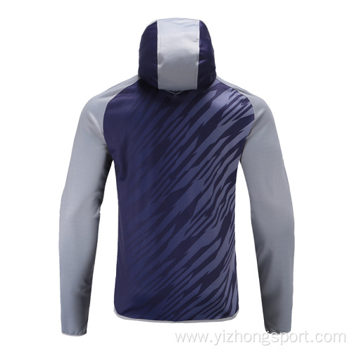 Mens Long Sleeve Soccer Wear Zip Up Hoodies